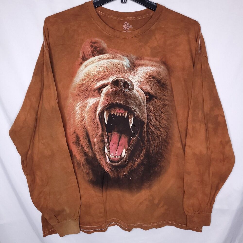 The Mountain T Shirt Mens 2XL Brown Grizzly Bear